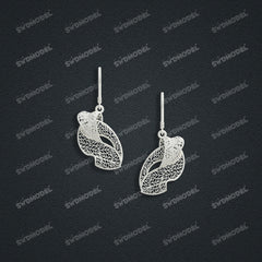Jewelry set Filigree Earrings White Wax Casting Resin 3D Printing Service  FST-08-E