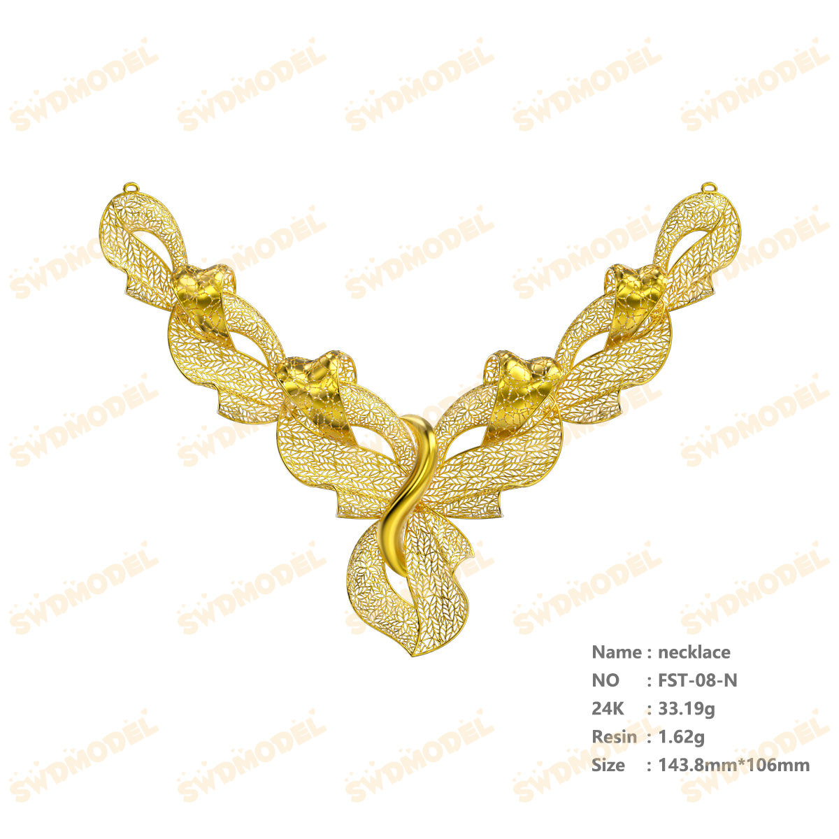 Jewelry set  Filigree Set   White Wax Casting Resin 3D Printing Service  FST-08