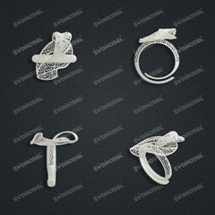 Jewelry set Filigree Ring White Wax Casting Resin 3D Printing Service  FST-08-R