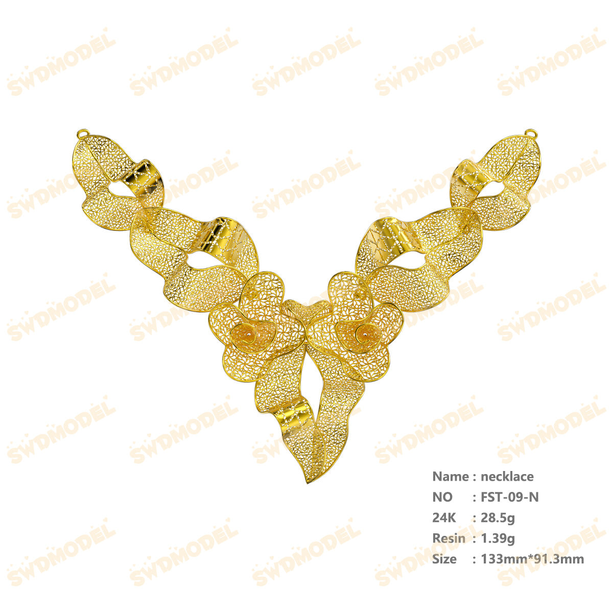 Jewelry set  Filigree Set   White Wax Casting Resin 3D Printing Service  FST-09