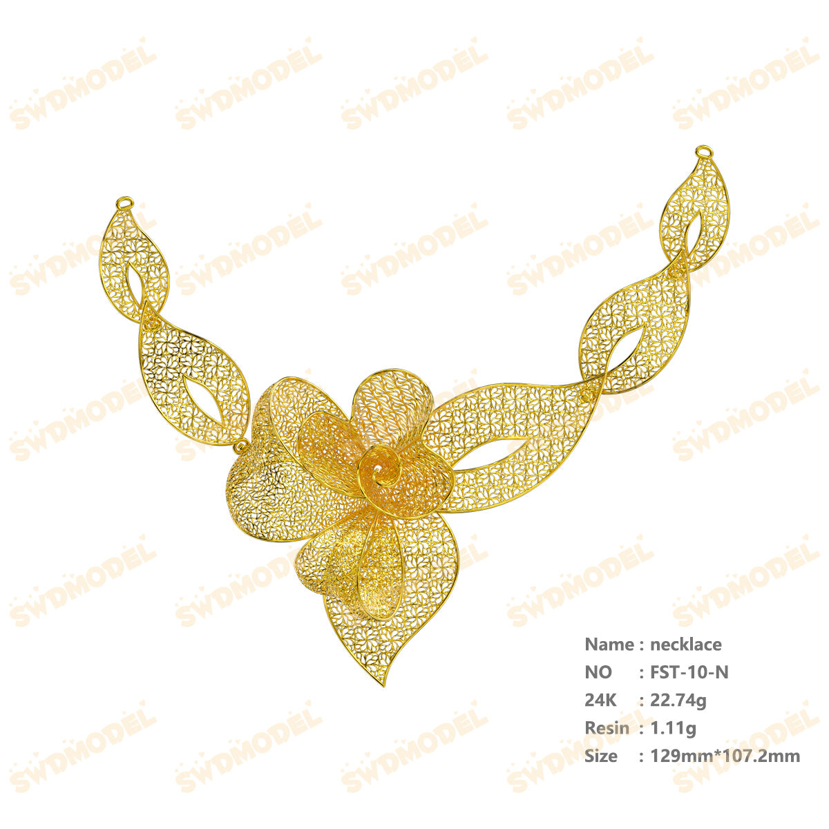 Jewelry set  Filigree Set   White Wax Casting Resin 3D Printing Service  FST-10