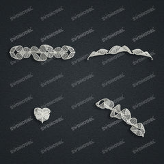 Jewelry set Filigree Bracelet White Wax Casting Resin 3D Printing Service   FST-12-B