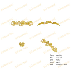 Jewelry set Filigree Bracelet White Wax Casting Resin 3D Printing Service   FST-12-B