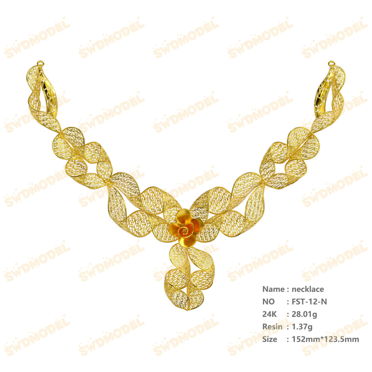 Jewelry set  Filigree Set   White Wax Casting Resin 3D Printing Service  FST-12