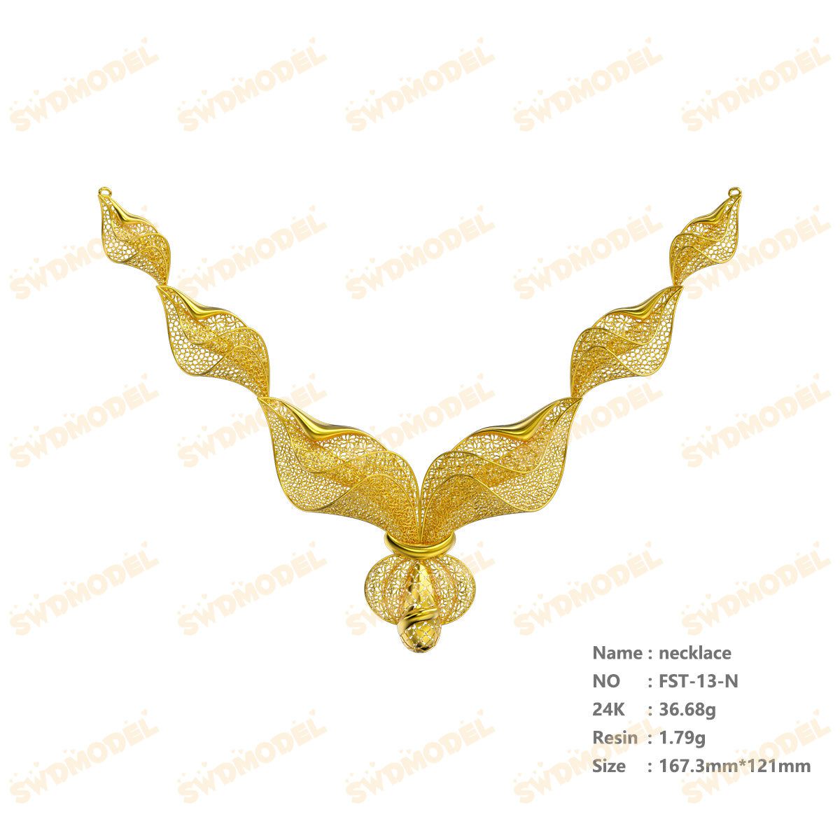 Jewelry set  Filigree Set   White Wax Casting Resin 3D Printing Service  FST-13