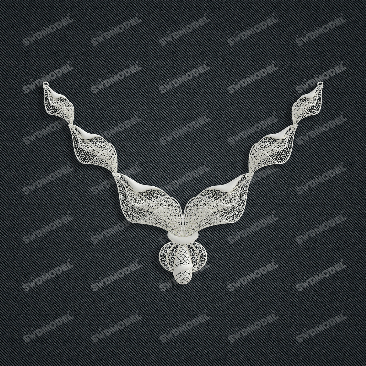 Jewelry set  Filigree Set   White Wax Casting Resin 3D Printing Service  FST-13