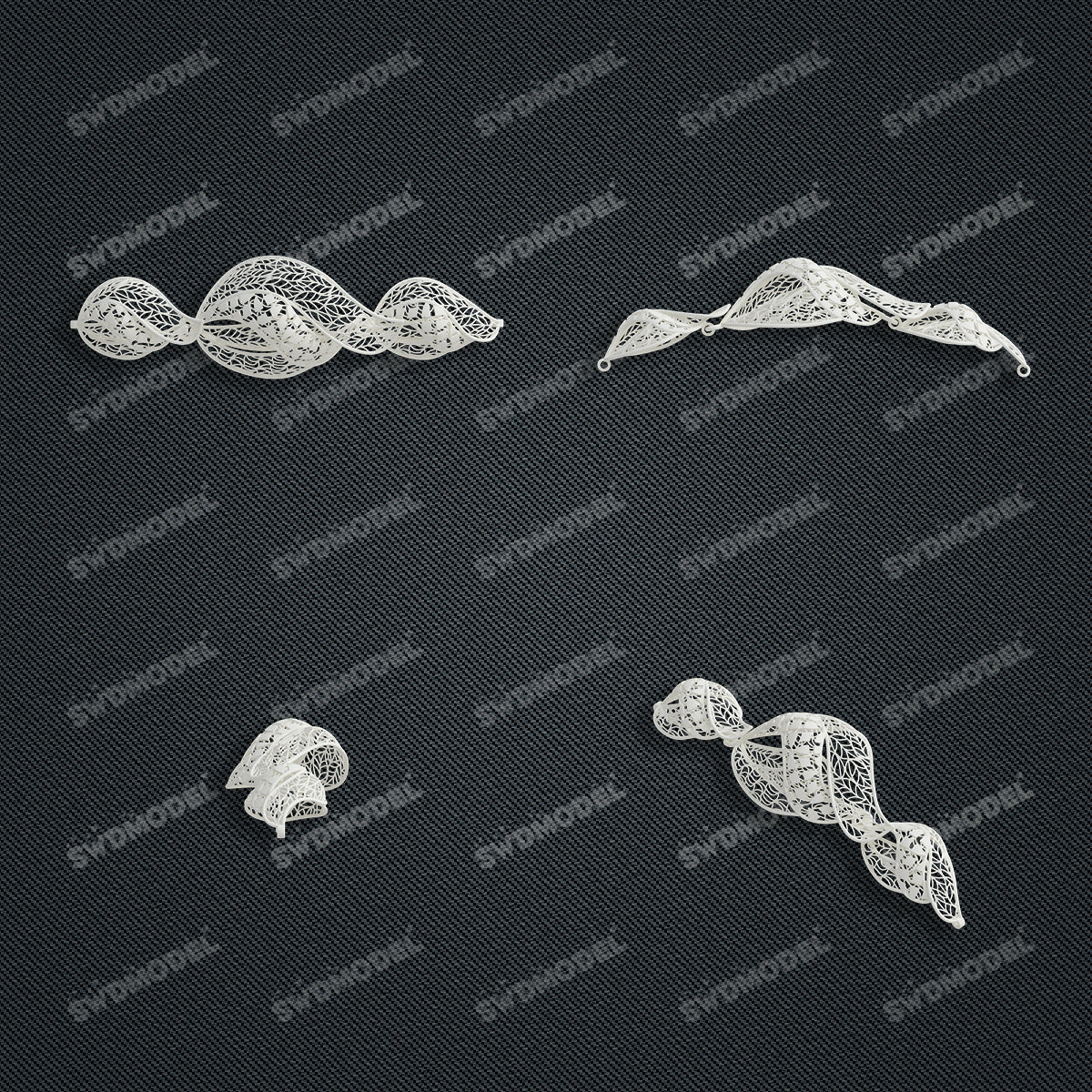 Jewelry set Filigree Bracelet White Wax Casting Resin 3D Printing Service   FST-15-B