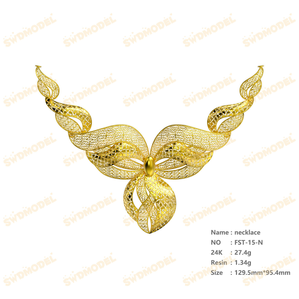 Jewelry set  Filigree Set   White Wax Casting Resin 3D Printing Service  FST-15