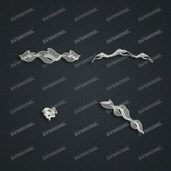 Jewelry set Filigree Bracelet White Wax Casting Resin 3D Printing Service   FST-16-B