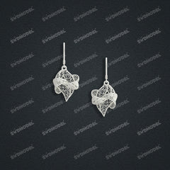 Jewelry set Filigree Earrings White Wax Casting Resin 3D Printing Service   FST-17-E