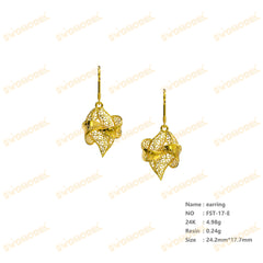 Jewelry set Filigree Earrings White Wax Casting Resin 3D Printing Service   FST-17-E