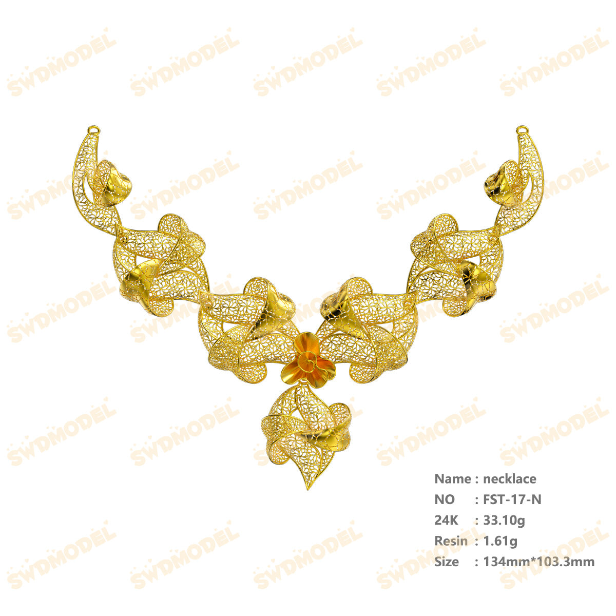 Jewelry set  Filigree Set   White Wax Casting Resin 3D Printing Service  FST-17