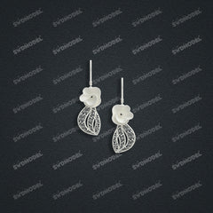 Jewelry set Filigree Earrings White Wax Casting Resin 3D Printing Service   FST-18-E