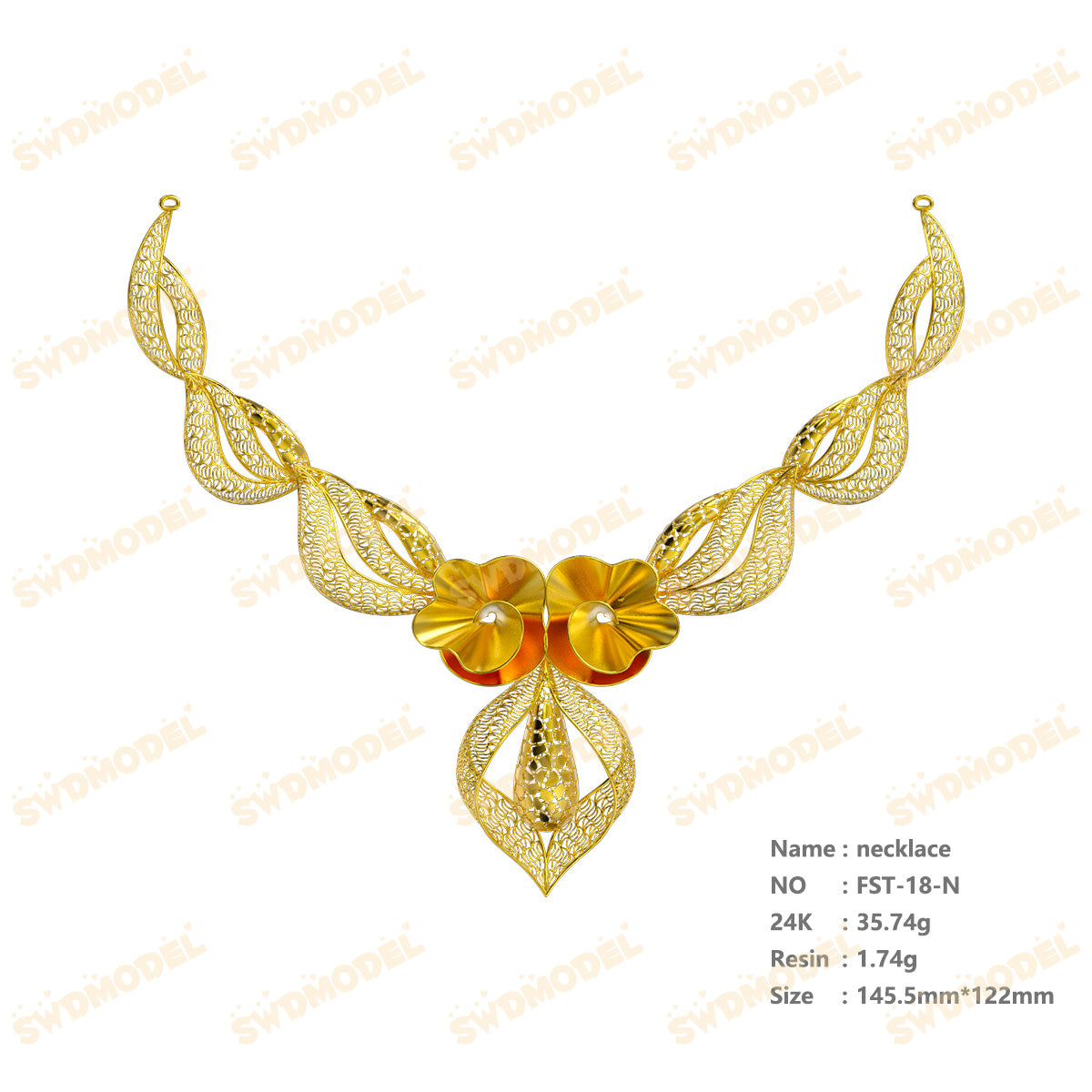 Jewelry set  Filigree Set   White Wax Casting Resin 3D Printing Service  FST-18