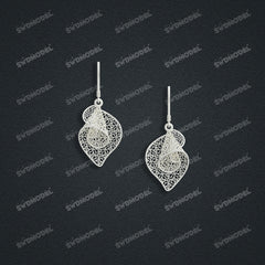 Jewelry set Filigree Earrings White Wax Casting Resin 3D Printing Service   FST-19-E