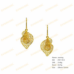 Jewelry set Filigree Earrings White Wax Casting Resin 3D Printing Service   FST-19-E