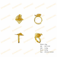 Jewelry set Filigree Ring White Wax Casting Resin 3D Printing Service  FST-19-R