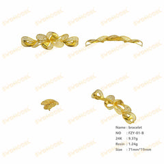 Jewelry set Filigree Bracelet White Wax Casting Resin 3D Printing Service   FZT-01-B