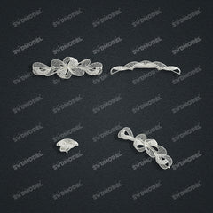 Jewelry set Filigree Bracelet White Wax Casting Resin 3D Printing Service   FZT-01-B