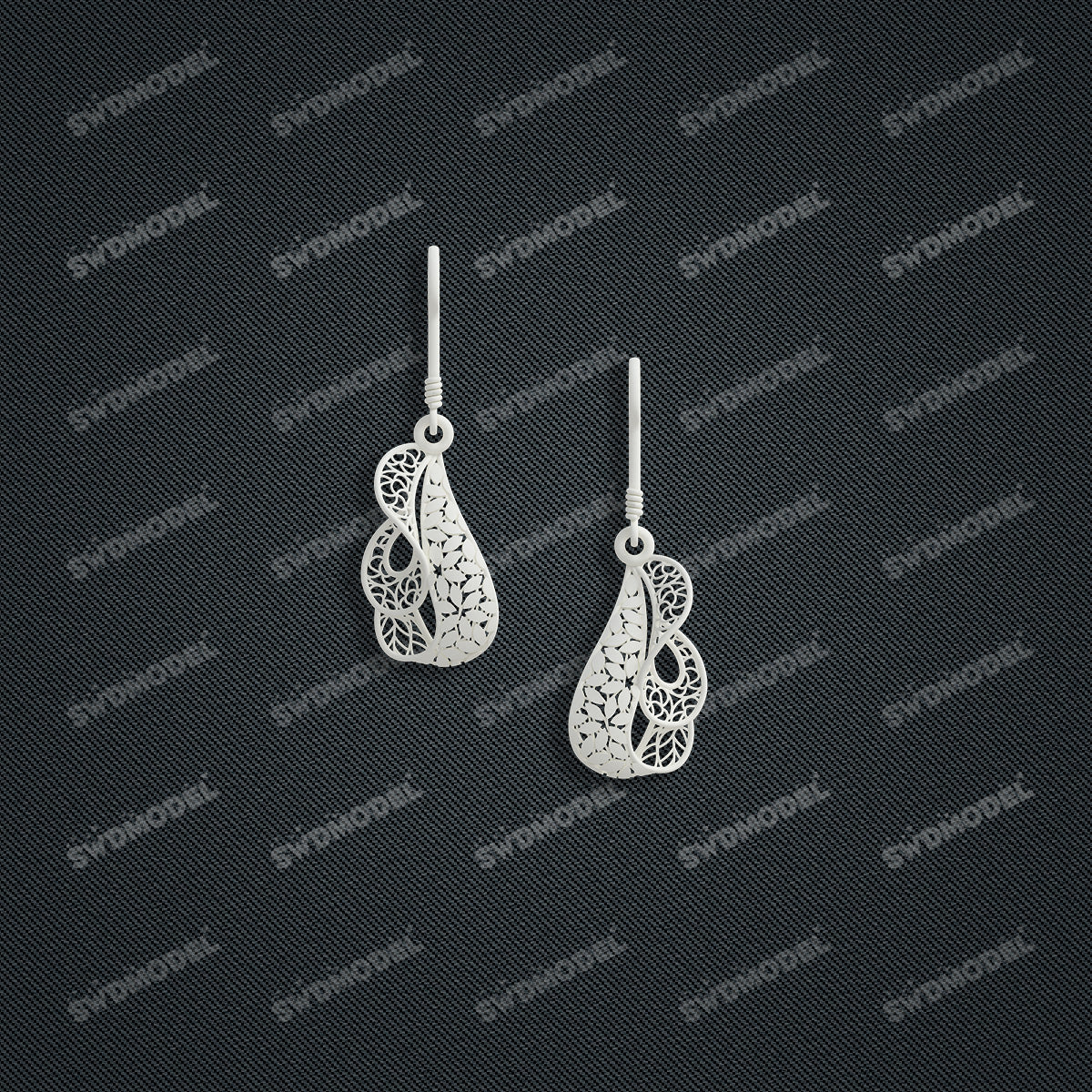 Jewelry set Filigree Earrings White Wax Casting Resin 3D Printing Service   FZY-01-E