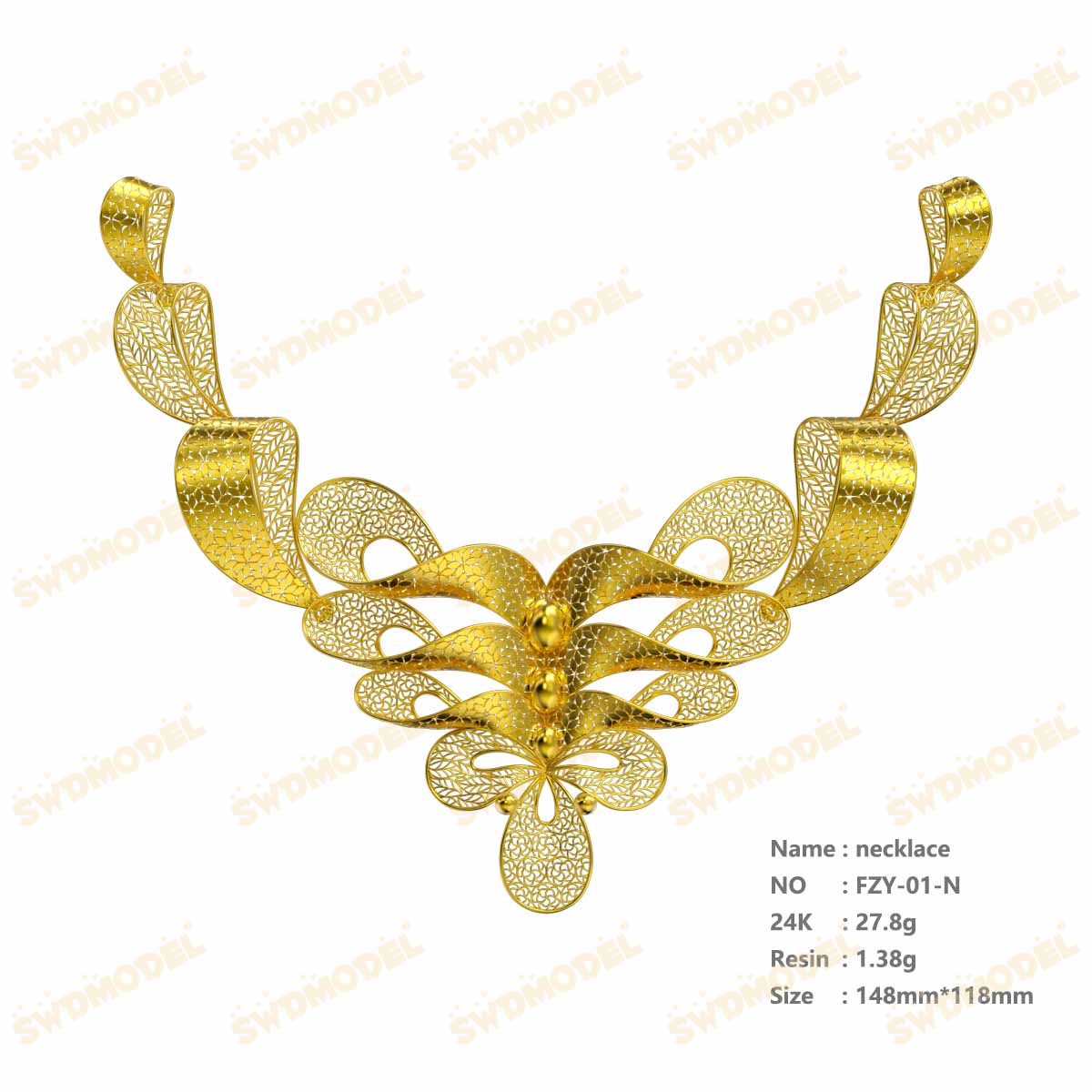 Jewelry set  Filigree Set   White Wax Casting Resin 3D Printing Service  FZY-01