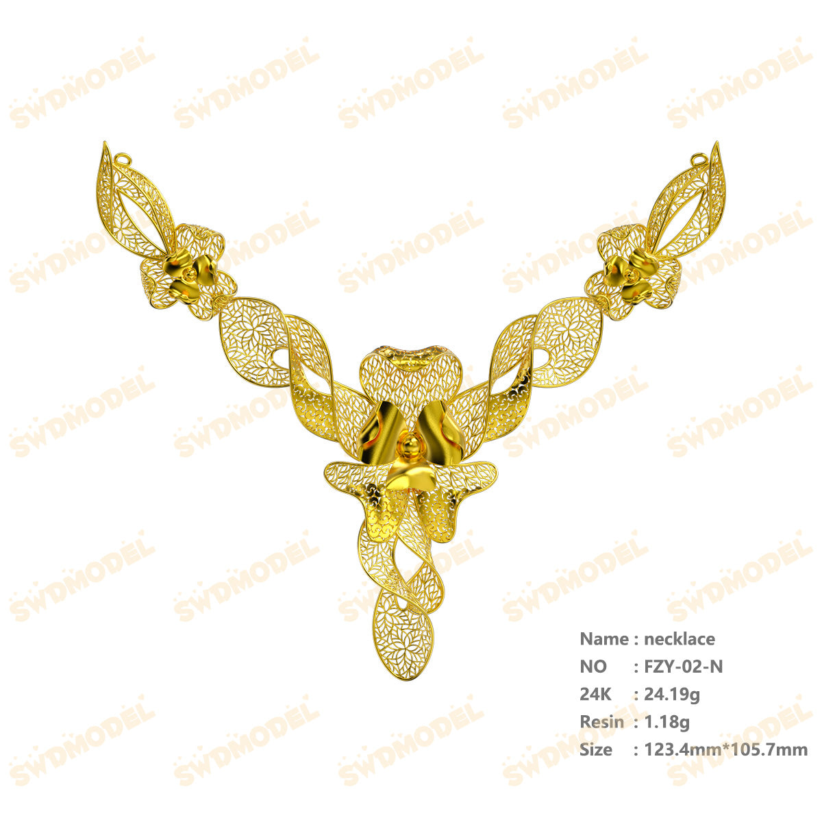 Jewelry set  Filigree Set   White Wax Casting Resin 3D Printing Service  FZY-02