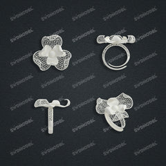 Jewelry set Filigree Ring White Wax Casting Resin 3D Printing Service  FZY-02-R