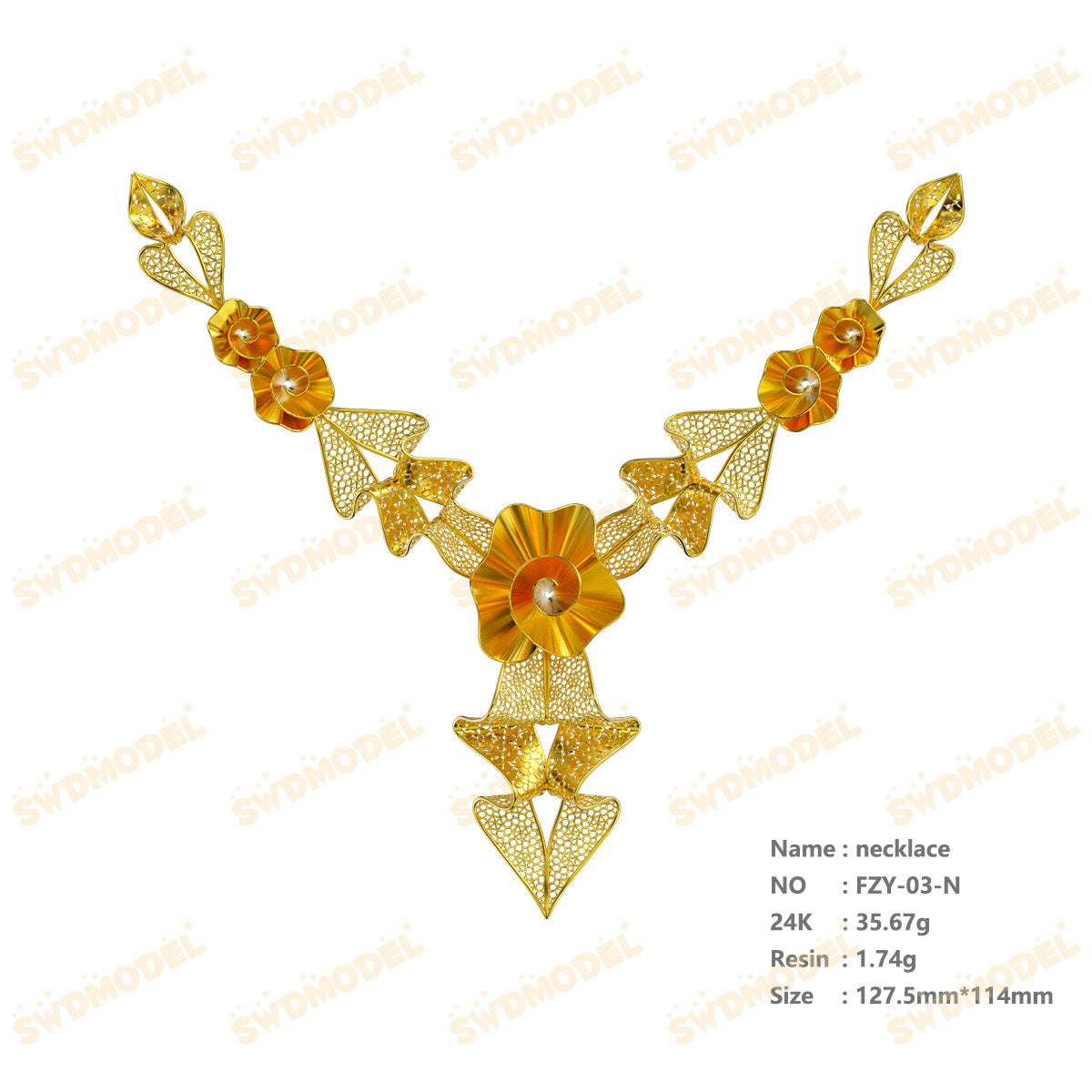 Jewelry set  Filigree Set   White Wax Casting Resin 3D Printing Service  FZY-03