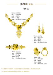 Jewelry set  Filigree Set   White Wax Casting Resin 3D Printing Service  FZY-03