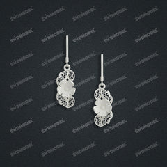 Jewelry set Filigree Earrings White Wax Casting Resin 3D Printing Service   FZY-04-E