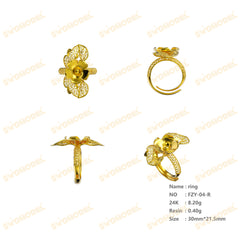 Jewelry set Filigree Ring White Wax Casting Resin 3D Printing Service  FZY-04-R