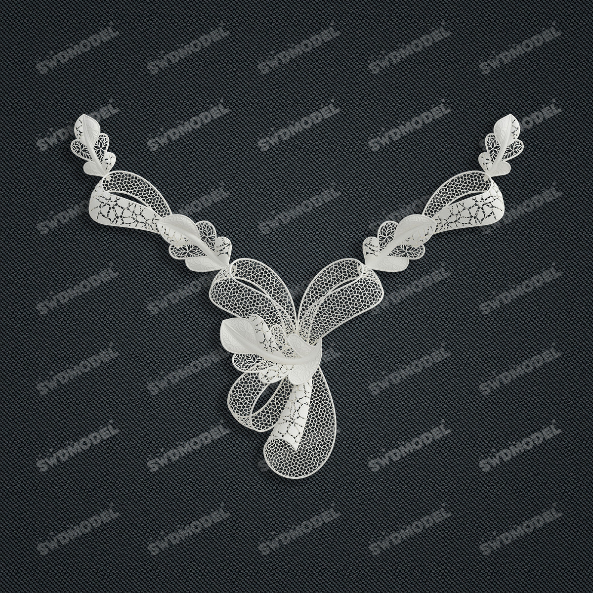 Jewelry set Filigree Necklace White Wax Casting Resin 3D Printing Service  FZY-05-N