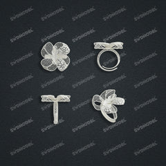 Jewelry set Filigree Ring White Wax Casting Resin 3D Printing Service  FZY-05-R