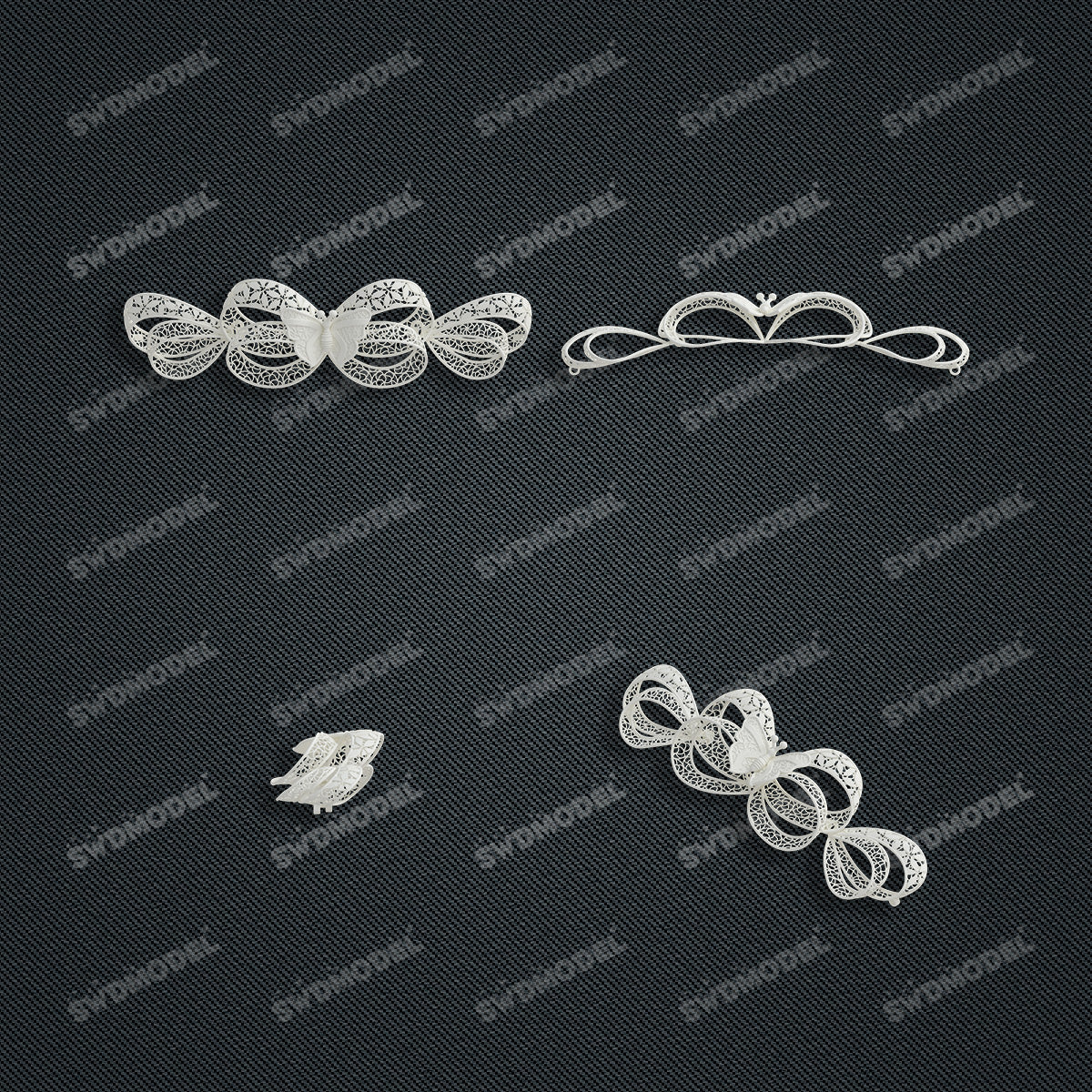 Jewelry set Filigree Bracelet White Wax Casting Resin 3D Printing Service   FZT-06-B