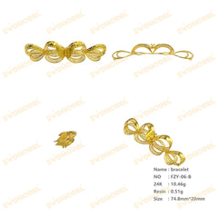 Jewelry set Filigree Bracelet White Wax Casting Resin 3D Printing Service   FZT-06-B