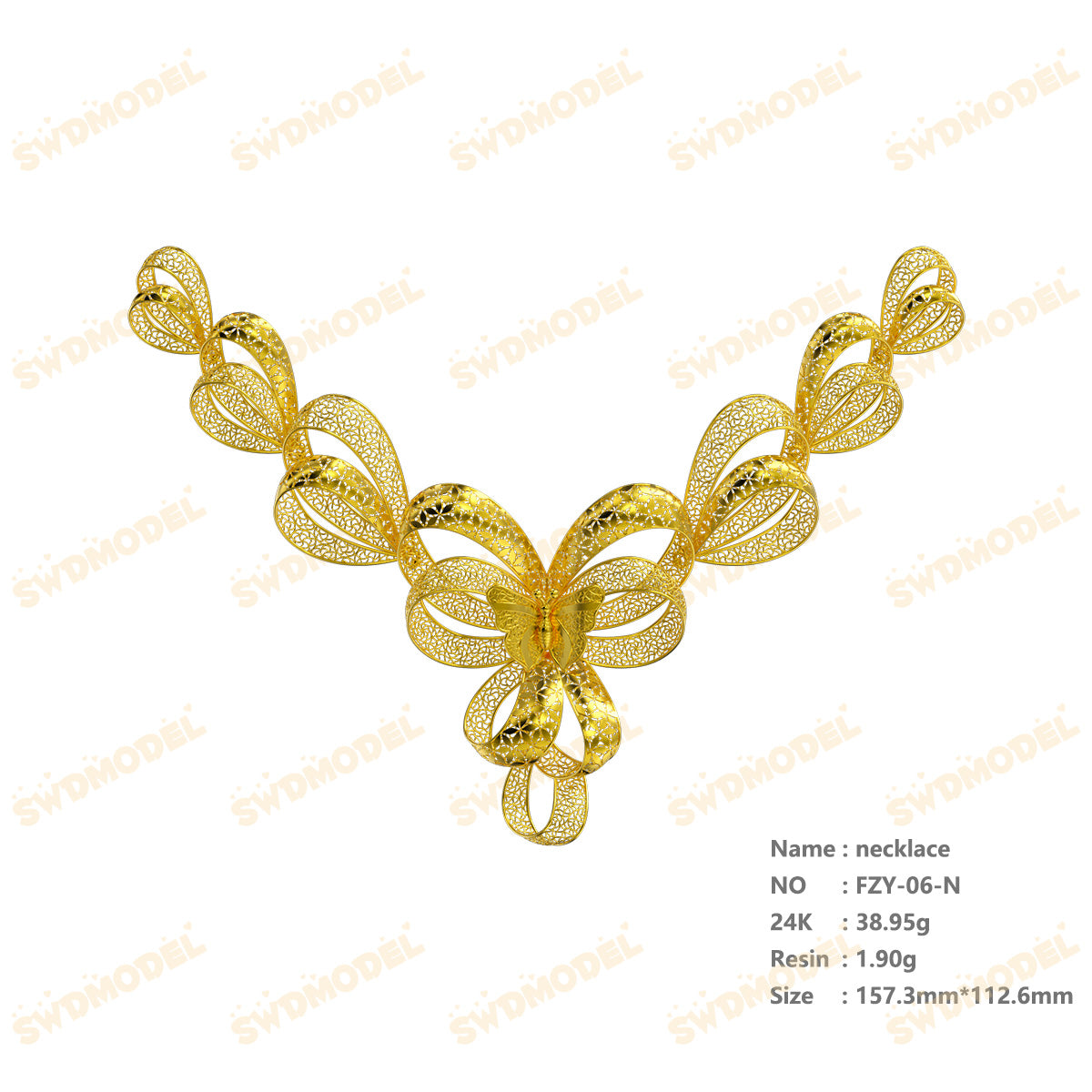 Jewelry set  Filigree Set   White Wax Casting Resin 3D Printing Service  FZY-06