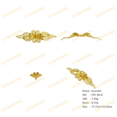 Jewelry set Filigree Bracelet White Wax Casting Resin 3D Printing Service   FZT-08-B
