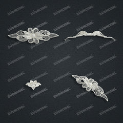 Jewelry set Filigree Bracelet White Wax Casting Resin 3D Printing Service   FZT-08-B