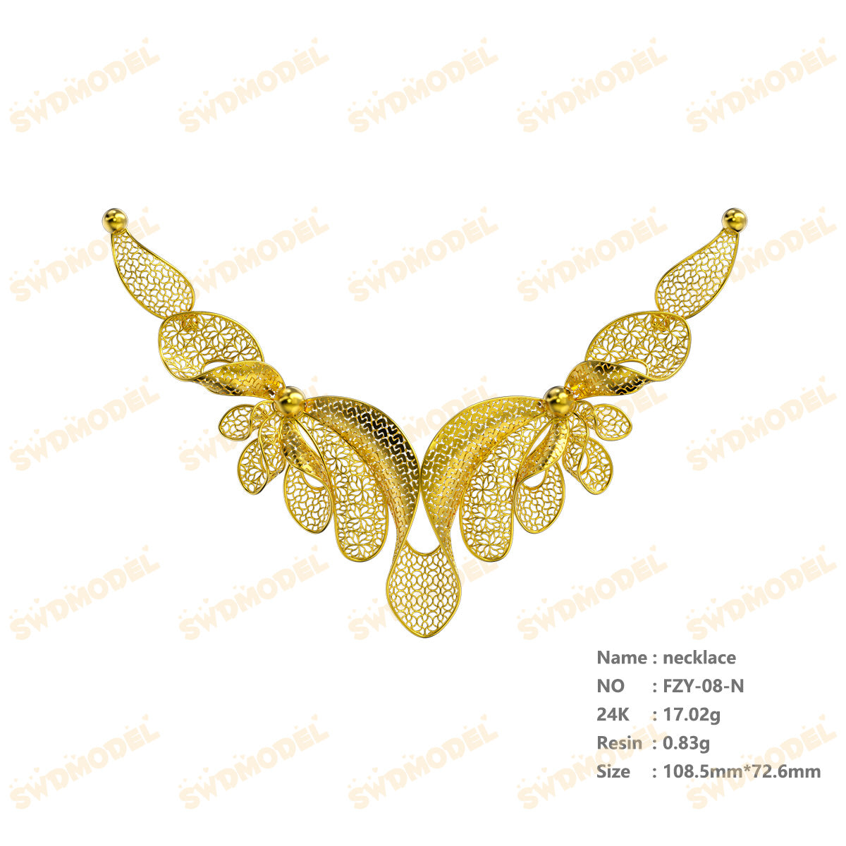 Jewelry set  Filigree Set   White Wax Casting Resin 3D Printing Service  FZY-08