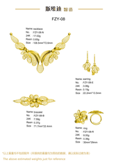 Jewelry set  Filigree Set   White Wax Casting Resin 3D Printing Service  FZY-08