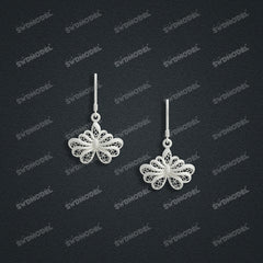 Jewelry set Filigree Earrings White Wax Casting Resin 3D Printing Service   FZY-09-E