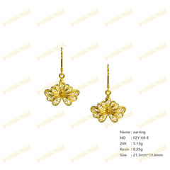 Jewelry set Filigree Earrings White Wax Casting Resin 3D Printing Service   FZY-09-E
