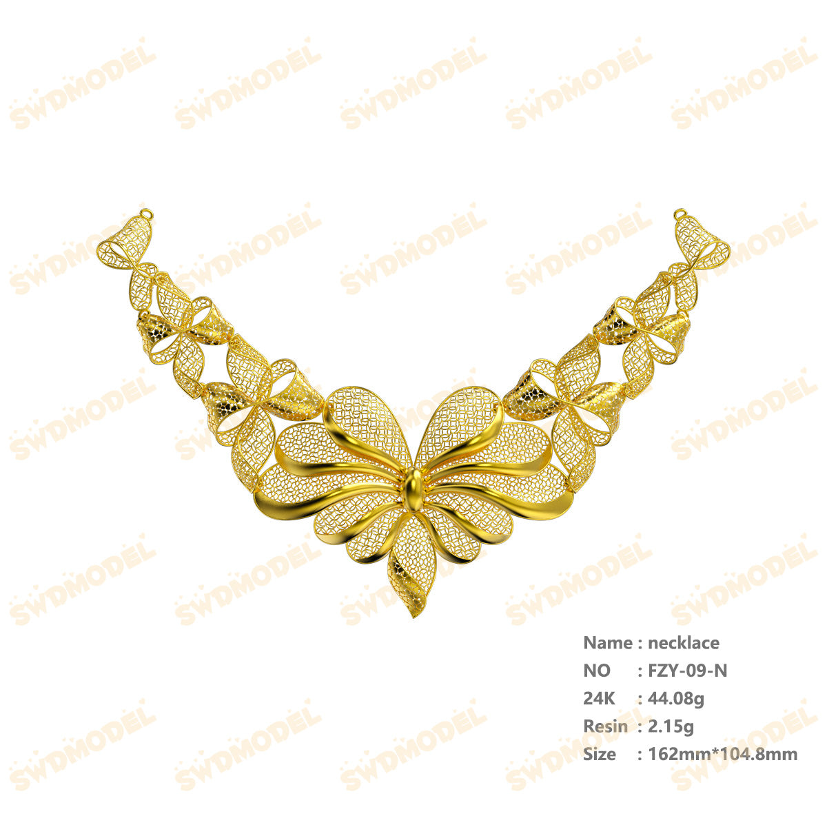 Jewelry set  Filigree Set   White Wax Casting Resin 3D Printing Service  FZY-09