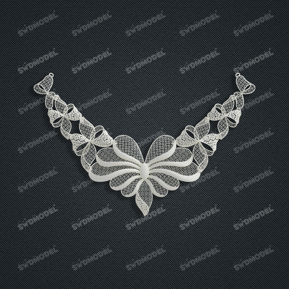 Jewelry set Filigree Necklace White Wax Casting Resin 3D Printing Service  FZY-09-N