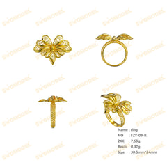 Jewelry set Filigree Ring White Wax Casting Resin 3D Printing Service  FZY-09-R