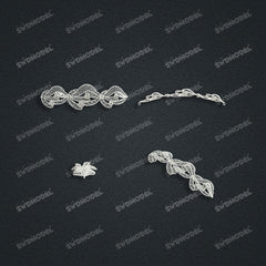 Jewelry set Filigree Bracelet White Wax Casting Resin 3D Printing Service   FZT-10-B