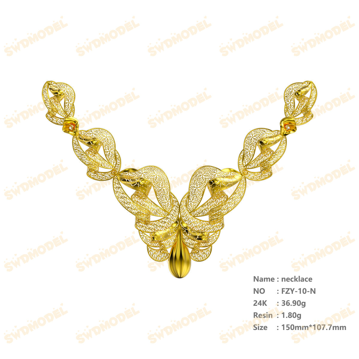 Jewelry set  Filigree Set   White Wax Casting Resin 3D Printing Service  FZY-10