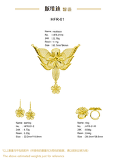 Jewelry set  Filigree Set   White Wax Casting Resin 3D Printing Service  HFR-01