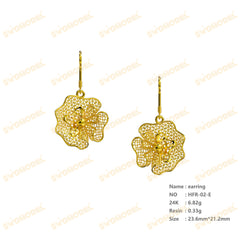 Jewelry set Filigree Earrings White Wax Casting Resin 3D Printing Service   HFR-02-E