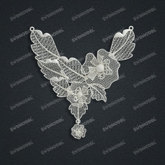 Jewelry set Filigree Necklace White Wax Casting Resin 3D Printing Service  HFR-02-N